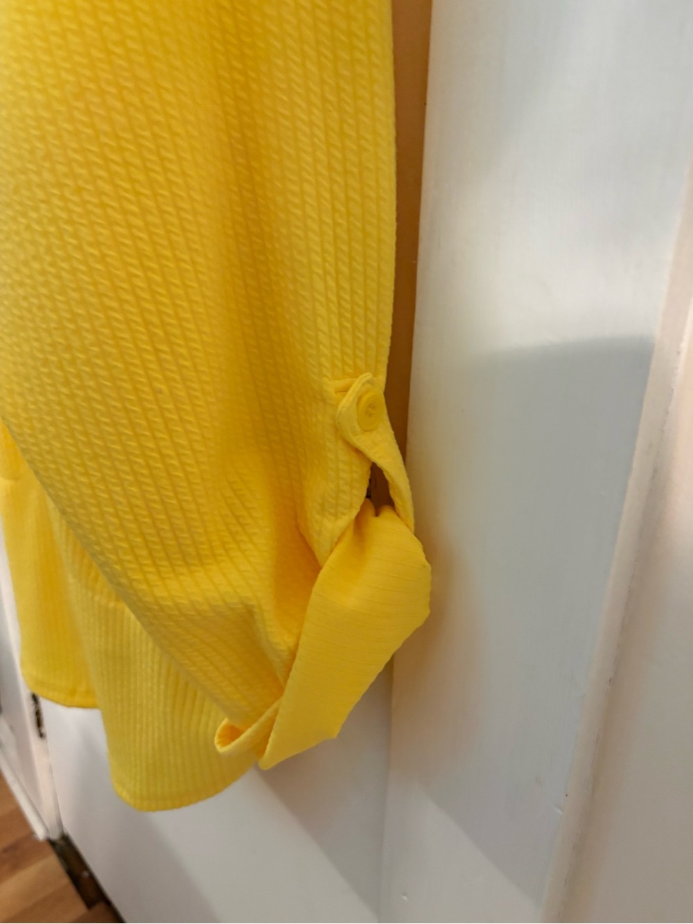 Ruby Rd. Bright Yellow Button-Front Textured Shirt - Picture 4 of 5
